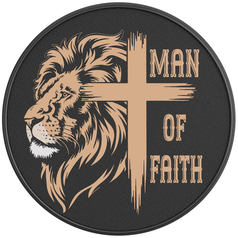 MAN OF FAITH BLACK CARBON FIBER TIRE COVER