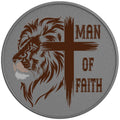 MAN OF FAITH SILVER CARBON FIBER TIRE COVER