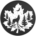 MAPLE LEAF WOLF BLACK TIRE COVER
