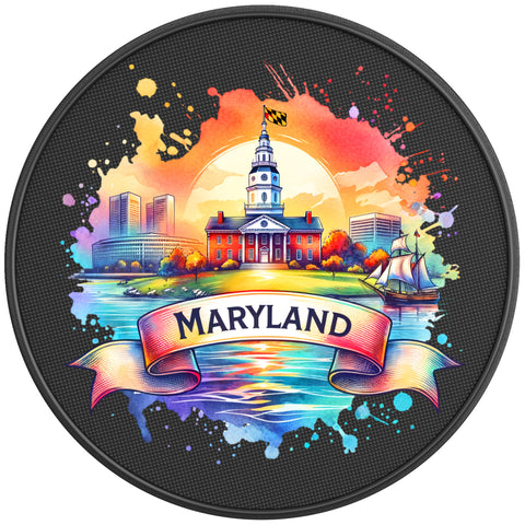 MARYLAND BLACK CARBON FIBER TIRE COVER