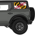 MARYLAND STATE FLAG QUARTER WINDOW DECAL FITS 2021+ FORD BRONCO 4 DOOR HARD TOP