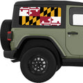 MARYLAND STATE FLAG QUARTER WINDOW DECAL FITS 2011-2018 JEEP WRANGLER 2 DOOR HARD TOP JK