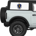 MASSACHUSETTS STATE FLAG QUARTER WINDOW DECAL FITS 2021+ FORD BRONCO 2 DOOR HARD TOP