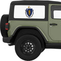 MASSACHUSETTS STATE FLAG QUARTER WINDOW DECAL FITS 2011-2018 JEEP WRANGLER 2 DOOR HARD TOP JK