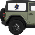 MASSACHUSETTS STATE FLAG QUARTER WINDOW DECAL FITS 2011-2018 JEEP WRANGLER 2 DOOR HARD TOP JK