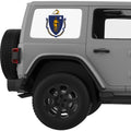 MASSACHUSETTS STATE FLAG QUARTER WINDOW DECAL FITS 2011-2018 JEEP WRANGLER 4 DOOR HARD TOP JKU