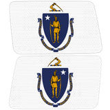 MASSACHUSETTS STATE FLAG QUARTER WINDOW DRIVER & PASSENGER DECALS