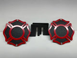 MALTESE CROSS FOOT PEGS FOR JEEP WRANGLER AND JEEP GLADIATOR in Red Color