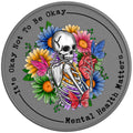 MENTAL HEALTH MATTERS SILVER CARBON FIBER TIRE COVER