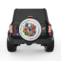 MENTAL HEALTH MATTERS PEARL  WHITE CARBON FIBER TIRE COVER