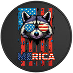 MERICA CUTE RACCOON BLACK TIRE COVER