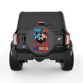 MERICA CUTE RACCOON BLACK CARBON FIBER TIRE COVER