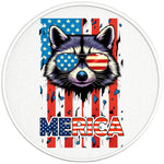 MERICA CUTE RACCOON PEARL  WHITE CARBON FIBER TIRE COVER