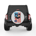 MERICA CUTE RACCOON SILVER CARBON FIBER TIRE COVER