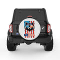 MERICA CUTE RACCOON PEARL  WHITE CARBON FIBER TIRE COVER