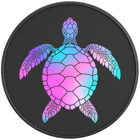 MERMAID COLORED SEA TURTLE PEARL  WHITE CARBON FIBER TIRE COVER