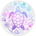 MERMAID COLORED TURTLE WITH SEA SHELLS BLACK TIRE COVER