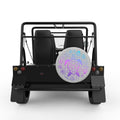 MERMAID COLORED TURTLE WITH SEA SHELLS SILVER CARBON FIBER TIRE COVER FOR MOKE