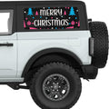 MERRY CHRISTMAS QUARTER WINDOW DECAL FITS 2021+ FORD BRONCO 2 DOOR HARD TOP