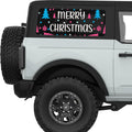 MERRY CHRISTMAS QUARTER WINDOW DECAL FITS 2021+ FORD BRONCO 2 DOOR HARD TOP
