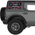 MERRY CHRISTMAS QUARTER WINDOW DECAL FITS 2021+ FORD BRONCO 4 DOOR HARD TOP