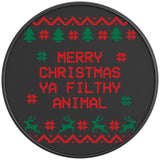 MERRY CHRISTMAS YA FILTHY ANIMAL BLACK CARBON FIBER TIRE COVER
