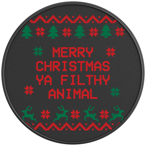 MERRY CHRISTMAS YA FILTHY ANIMAL BLACK CARBON FIBER TIRE COVER