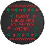MERRY CHRISTMAS YA FILTHY ANIMAL BLACK TIRE COVER