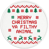 MERRY CHRISTMAS YA FILTHY ANIMAL PEARL  WHITE CARBON FIBER TIRE COVER