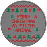 MERRY CHRISTMAS YA FILTHY ANIMAL SILVER CARBON FIBER TIRE COVER