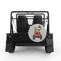 MERRY GRINCHMAS SILVER CARBON FIBER TIRE COVER FOR MOKE