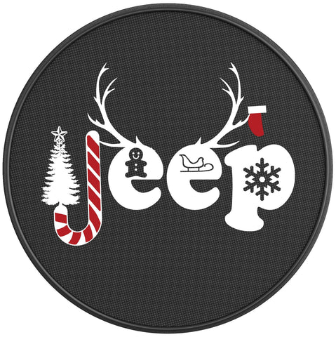 MERRY JEEPMAS BLACK CARBON FIBER TIRE COVER