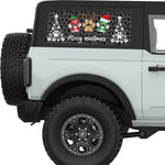 MERRY WOOFMAS QUARTER WINDOW DECAL FITS 2021+ FORD BRONCO 2 DOOR HARD TOP
