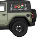 MERRY WOOFMAS QUARTER WINDOW DECAL FITS 2018+ JEEP WRANGLER 2 DOOR HARD TOP JL