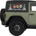 MERRY WOOFMAS QUARTER WINDOW DECAL FITS 2011-2018 JEEP WRANGLER 2 DOOR HARD TOP JK