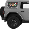 MERRY WOOFMAS QUARTER WINDOW DECAL FITS 2011-2018 JEEP WRANGLER 4 DOOR HARD TOP JKU