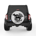 MICHIGAN COMPILATION SILVER CARBON FIBER TIRE COVER