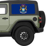 MICHIGAN STATE FLAG QUARTER WINDOW DECAL FITS 2018+ JEEP WRANGLER 2 DOOR HARD TOP JL