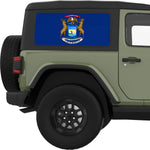MICHIGAN STATE FLAG QUARTER WINDOW DECAL FITS 2011-2018 JEEP WRANGLER 2 DOOR HARD TOP JK