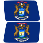 MICHIGAN STATE FLAG QUARTER WINDOW DRIVER & PASSENGER DECALS