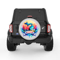 MICHIGAN SILVER CARBON FIBER TIRE COVER