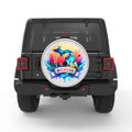 MICHIGAN SILVER CARBON FIBER TIRE COVER