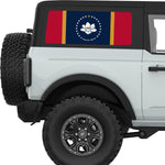 MISSISSIPPI STATE FLAG QUARTER WINDOW DECAL FITS 2021+ FORD BRONCO 2 DOOR HARD TOP