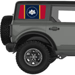 MISSISSIPPI STATE FLAG QUARTER WINDOW DECAL FITS 2021+ FORD BRONCO 4 DOOR HARD TOP