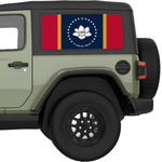 MISSISSIPPI STATE FLAG QUARTER WINDOW DECAL FITS 2018+ JEEP WRANGLER 2 DOOR HARD TOP JL