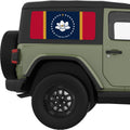 MISSISSIPPI STATE FLAG QUARTER WINDOW DECAL FITS 2011-2018 JEEP WRANGLER 2 DOOR HARD TOP JK