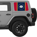 MISSISSIPPI STATE FLAG QUARTER WINDOW DECAL FITS 2018+ JEEP WRANGLER 4 DOOR HARD TOP JLU