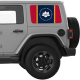 MISSISSIPPI STATE FLAG QUARTER WINDOW DECAL FITS 2018+ JEEP WRANGLER 4 DOOR HARD TOP JLU