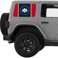 MISSISSIPPI STATE FLAG QUARTER WINDOW DECAL FITS 2011-2018 JEEP WRANGLER 4 DOOR HARD TOP JKU