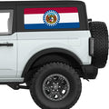 MISSOURI STATE FLAG QUARTER WINDOW DECAL FITS 2021+ FORD BRONCO 2 DOOR HARD TOP